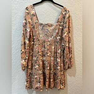 Boho embroidered floral dress
